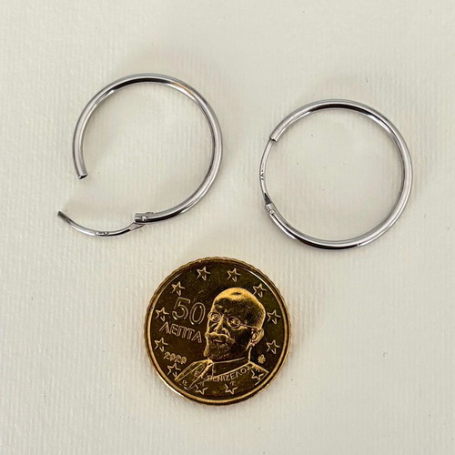 Hoop earrings white gold k14 like new