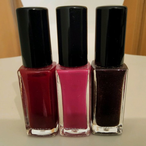 H&M nail polishes new, set of 3 colors Purple Magic, Secret Pink, Attention