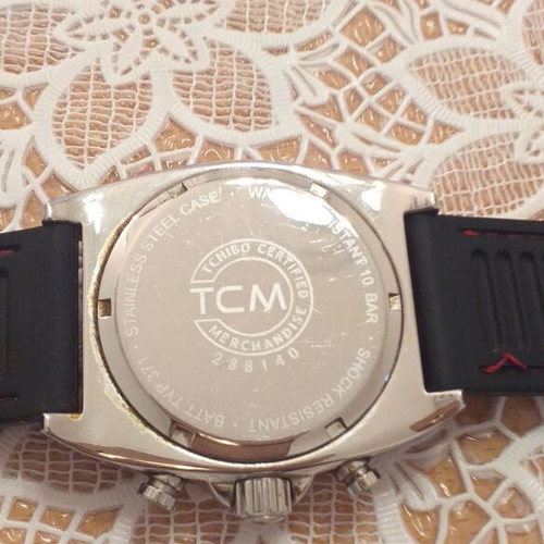 2temporise TCM men's wristwatch chronograph used, water resistant 10 bar