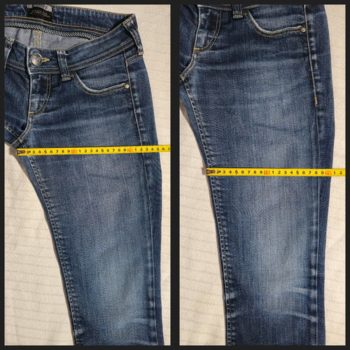 Staff cotton low-rise jeans used, size 25 XS, blue