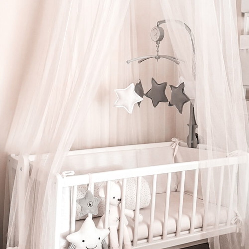 Beboulino wooden white baby cot with Greco strom mattress like new