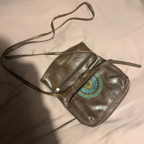 Shoulder bag like new, brown leather, boho style