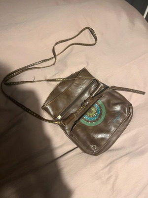 Shoulder bag like new, brown leather, boho style