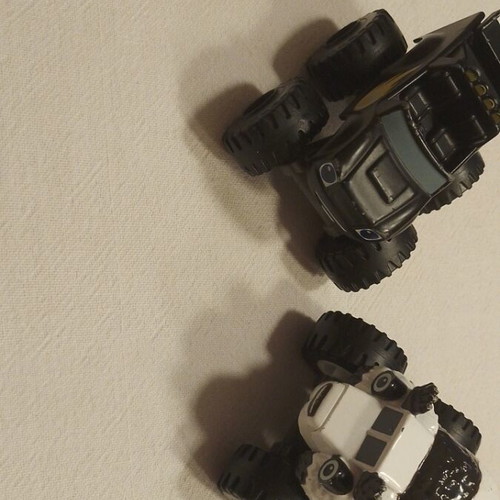 Blaze and friends toy cars with bear and black Blaze