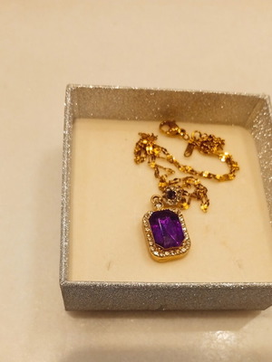 Stainless steel necklace, purple