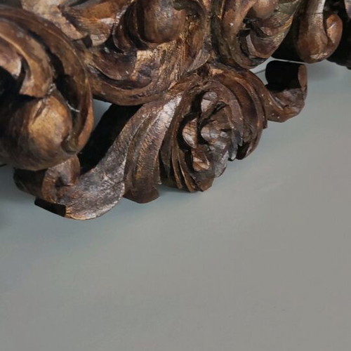 Very old carved wooden mirror like new