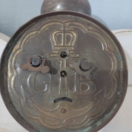Gustav Becker antique alarm clock 18 cm used, mechanical, non-working