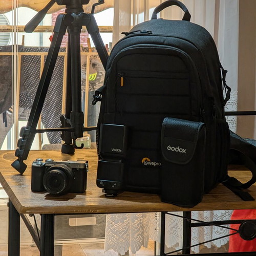 Sony a7c camera kit new with flash, tripod, bag, and 64GB memory card