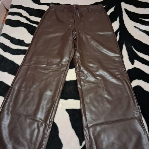 Calzedonia leather pants brown like new, size L