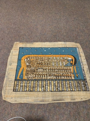 Egyptian papyrus hand-painted with certificate of authenticity