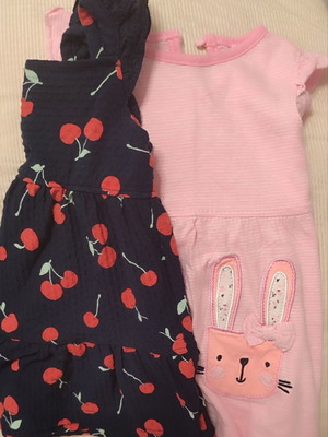 Set of 2 baby cotton dresses 6-9 months