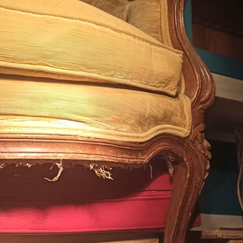 Classic two-seater sofa with carving used