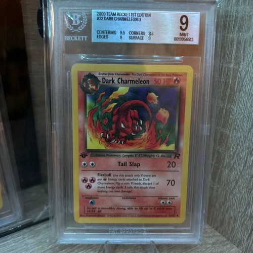 Pokémon Dark Charmeleon 1st Edition Team Rocket card mint graded by Beckett