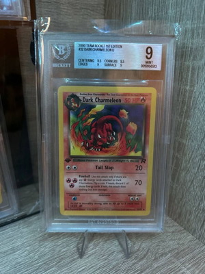 Pokémon Dark Charmeleon 1st Edition Team Rocket card mint graded by Beckett