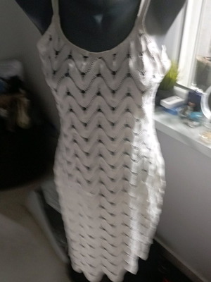Women's lace cotton dress used, white, size S