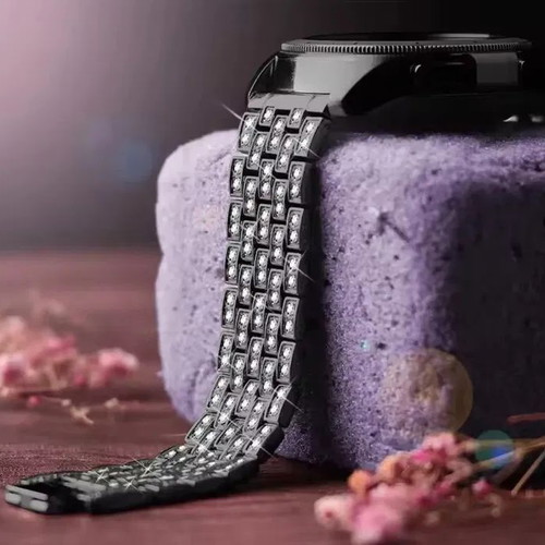 Luxury Stainless Steel Watch Strap with Crystals for Smartwatches