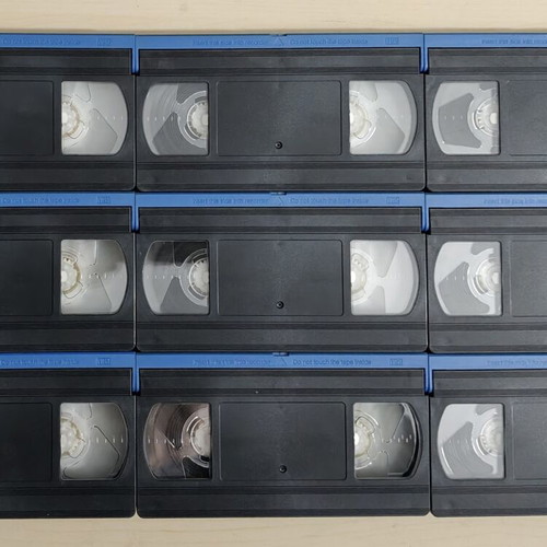 VHS videocassettes new, pack of 9, 150 minutes each