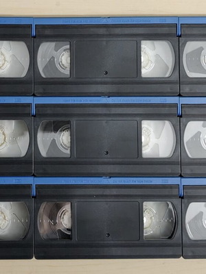 VHS videocassettes new, pack of 9, 150 minutes each