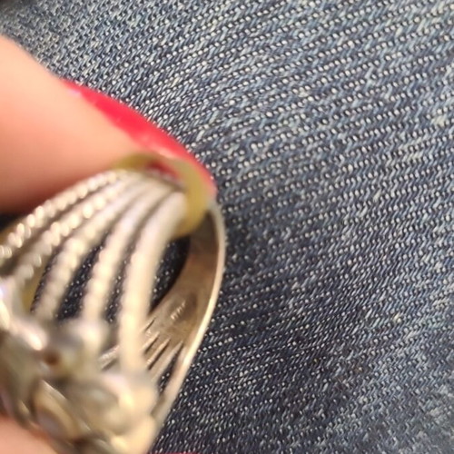 Vintage silver ring with abalone used 925