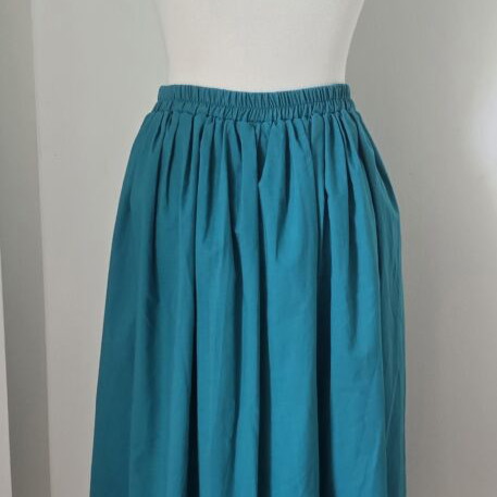 Vintage skirt 1990 midi with pockets used, green, size M