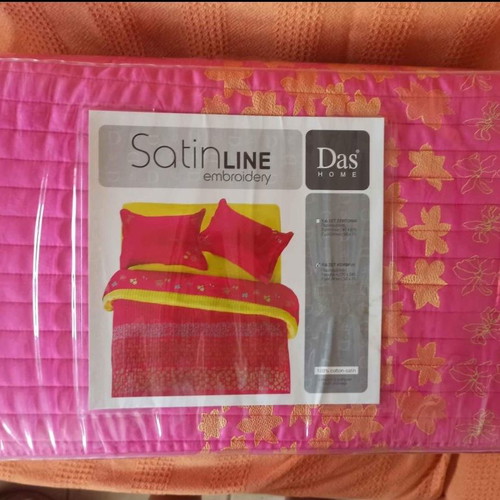 Das Home double quilt set with pillowcases 100% cotton satin new