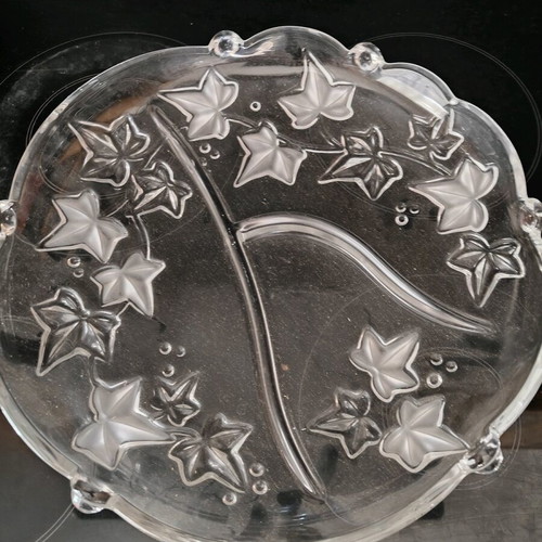 Walther Wellington crystal serving tray used, three sections 34cm