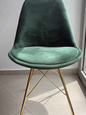 Inart chairs used, cypress color with gold legs, set of 3
