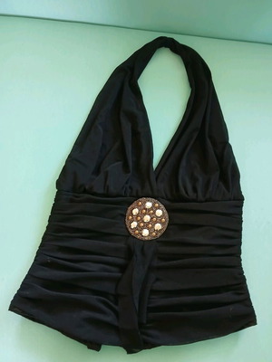 Unique halterneck corset size M/L like new, black