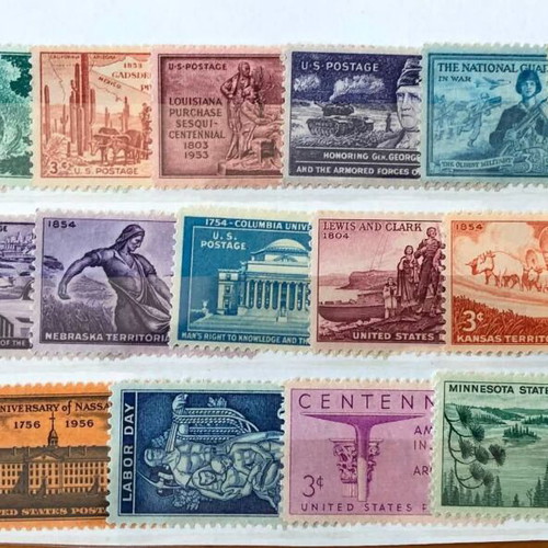 USA Stamps 1943-1957, 50 Different Mint Series