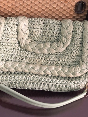 H&M Shoulder Bag Mint Green Straw Like New
