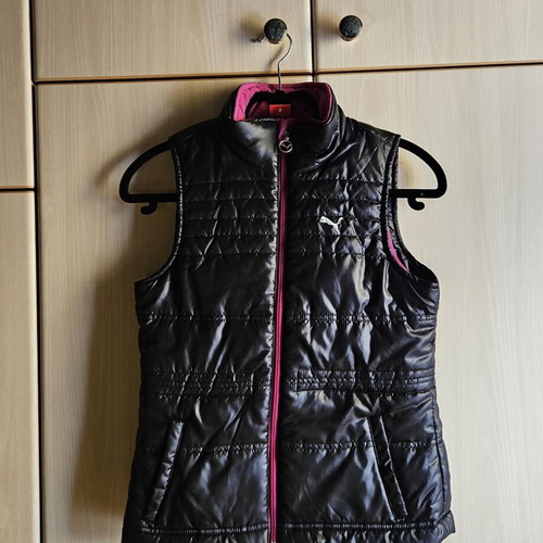 Puma children's vest jacket, black and purple, size 12 years
