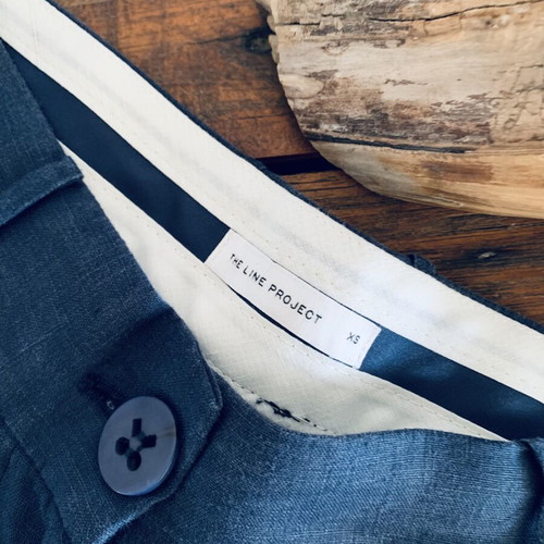 Linen high-waist pants The Line Project like new, blue, XS