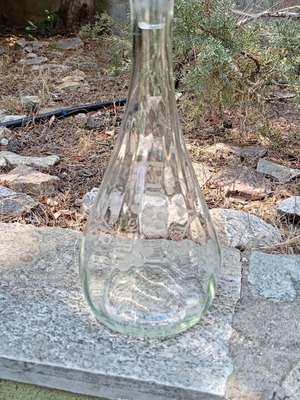 Glass decorative carafe with glass stopper, classic design