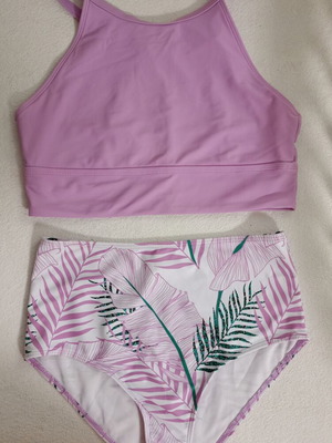 Shein High-Waisted Bikini Set Tropical Print Size M New