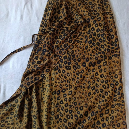 Long animal print wrap skirt new, size M, 100% viscose