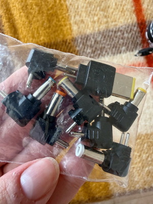 DC power adapters set like new, various sizes