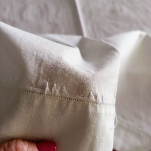 Tablecloth handmade classic white cotton 200x175 cm like new
