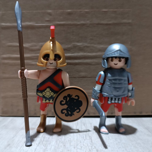 Playmobil Ancient Greek and Roman figures used, hand-painted Roman armor, pack