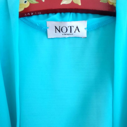 Nota Lingerie short robe used, aqua blue, size M/L