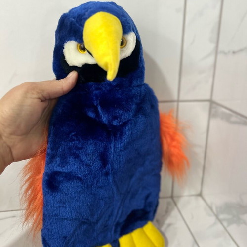 Plush Parrot Puppet New Theater Toy Germany 1997 Blue