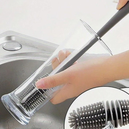 Silicone cleaning brush with long handle new