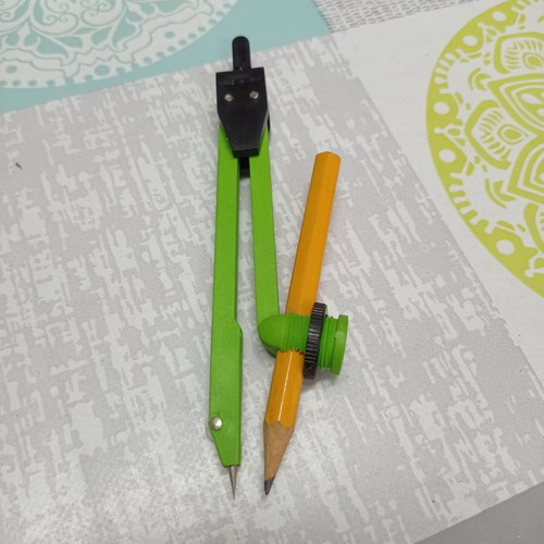 Green compass with pencil RBB new