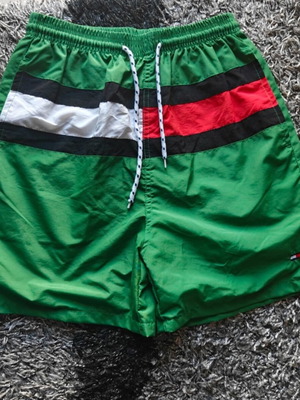 Tommy Hilfiger swim shorts green like new, size Large