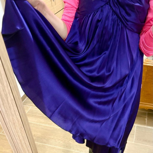 Silk dress purple M/L new 100% silk Italian