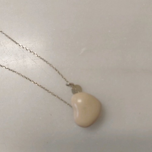 Silver delicate necklace like new with heart pendant and thin chain