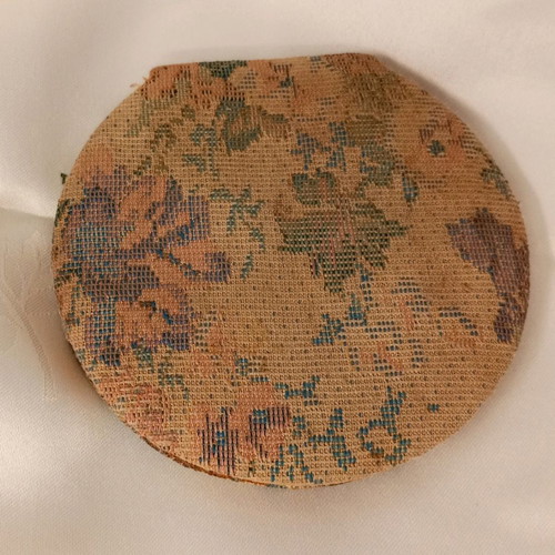 Double vintage mirror with tapestry covering used