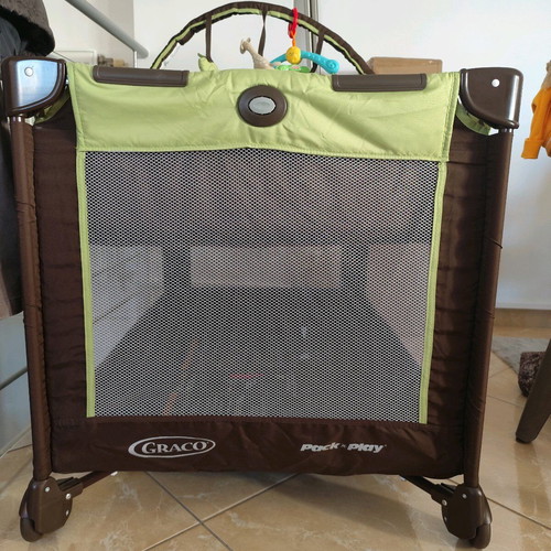 Graco Pack & Play baby playpen used, olive and brown