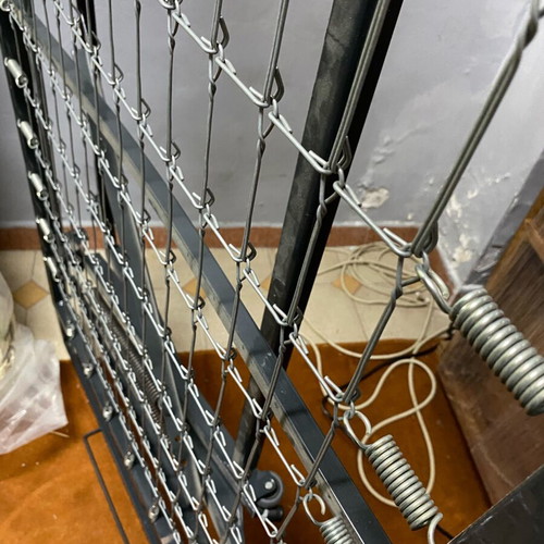 Folding iron bed like new with mattress without springs
