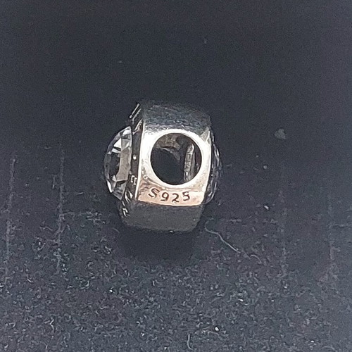 Pandora charm new with large zirconia and family for ever engraving