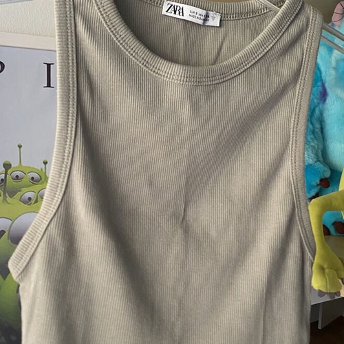 Zara khaki crop top, size S